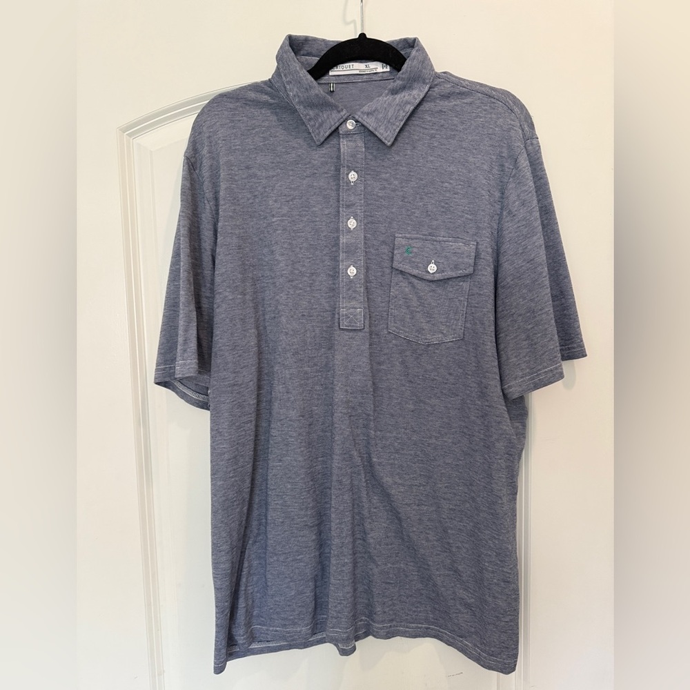 Criquet Gray Blue  Polo short sleeve shirt with front pocket XL